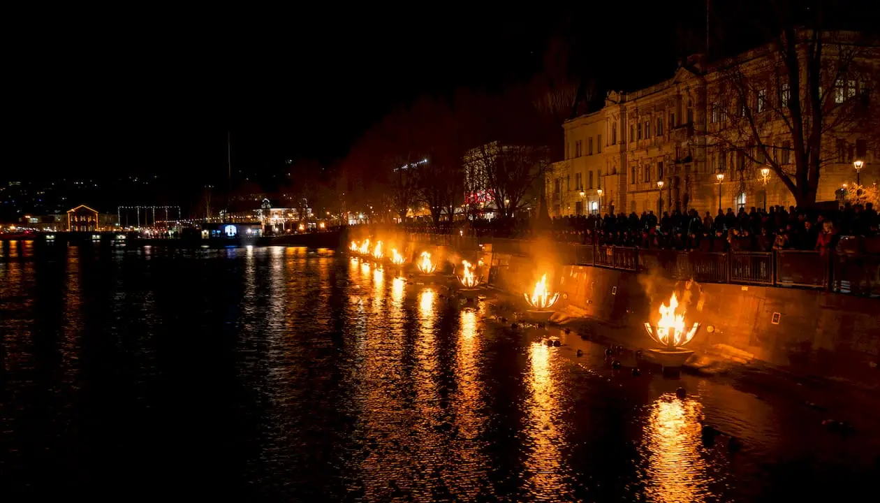 Hobart Dark Mofo winter fire festival scene