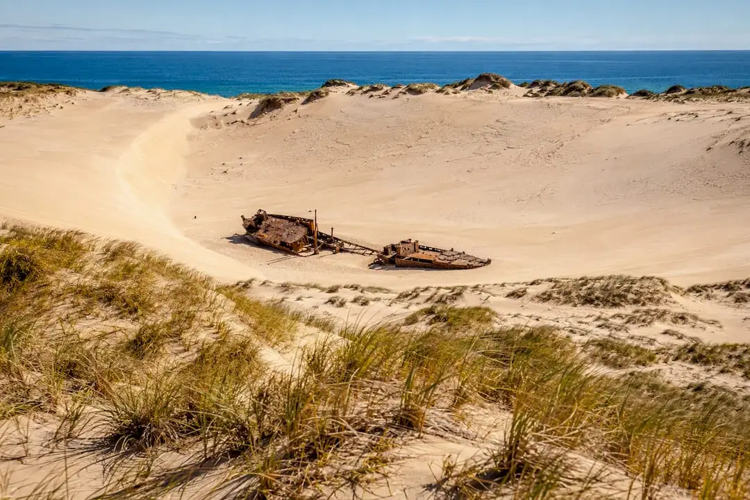 Moreton Island sand dunes and shipwreck