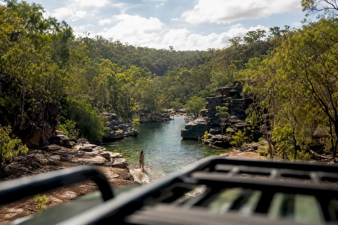 Secluded swimming hole in Australian gorge