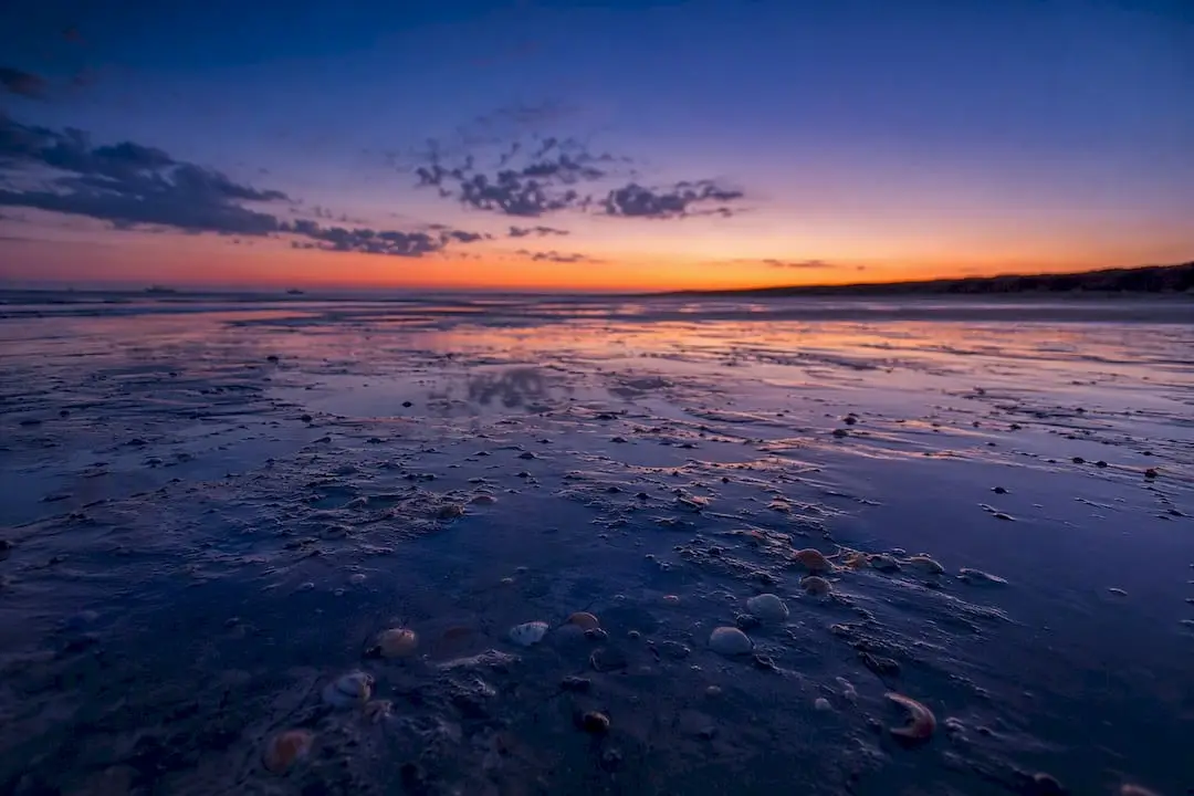 Cable Beach sunset with colorful low tide sand