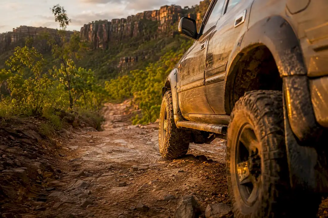 4WD vehicle navigating Kakadu rough road